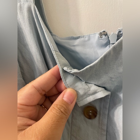 Eva Mendes Light Denim Midi Dress Small - Picture 9 of 12